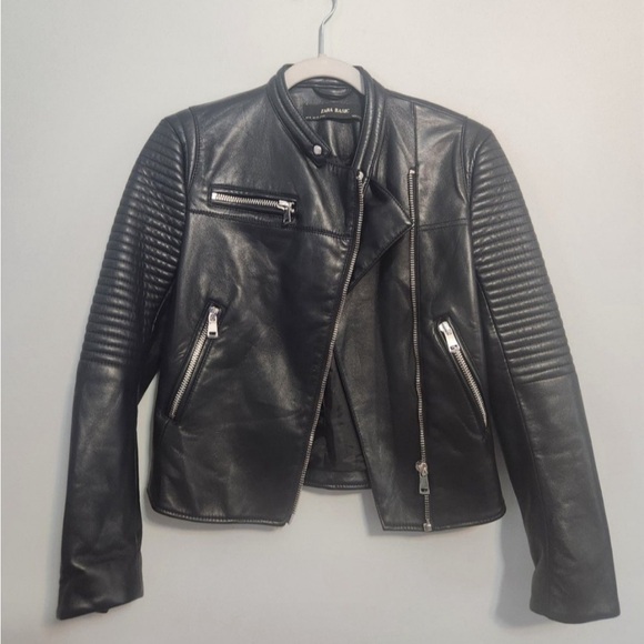 Zara Black Faux Leather Jacket - Picture 1 of 8